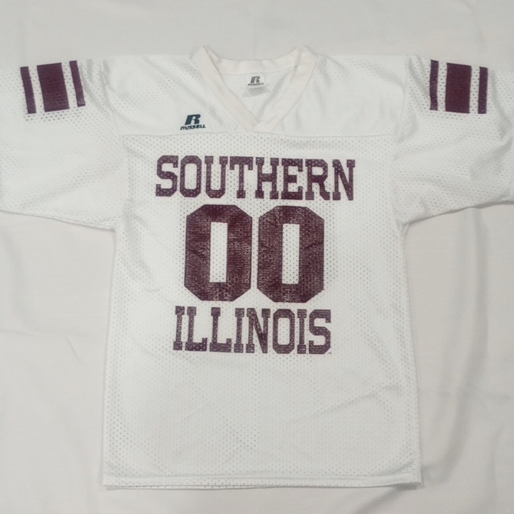 Russell Athletic White and Maroon Southern Illinois Jersey